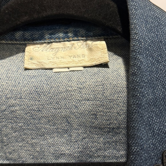 Vtg Magnet Art Denim Lace Trim Vest Lynn Yake Made USA L - Picture 4 of 14